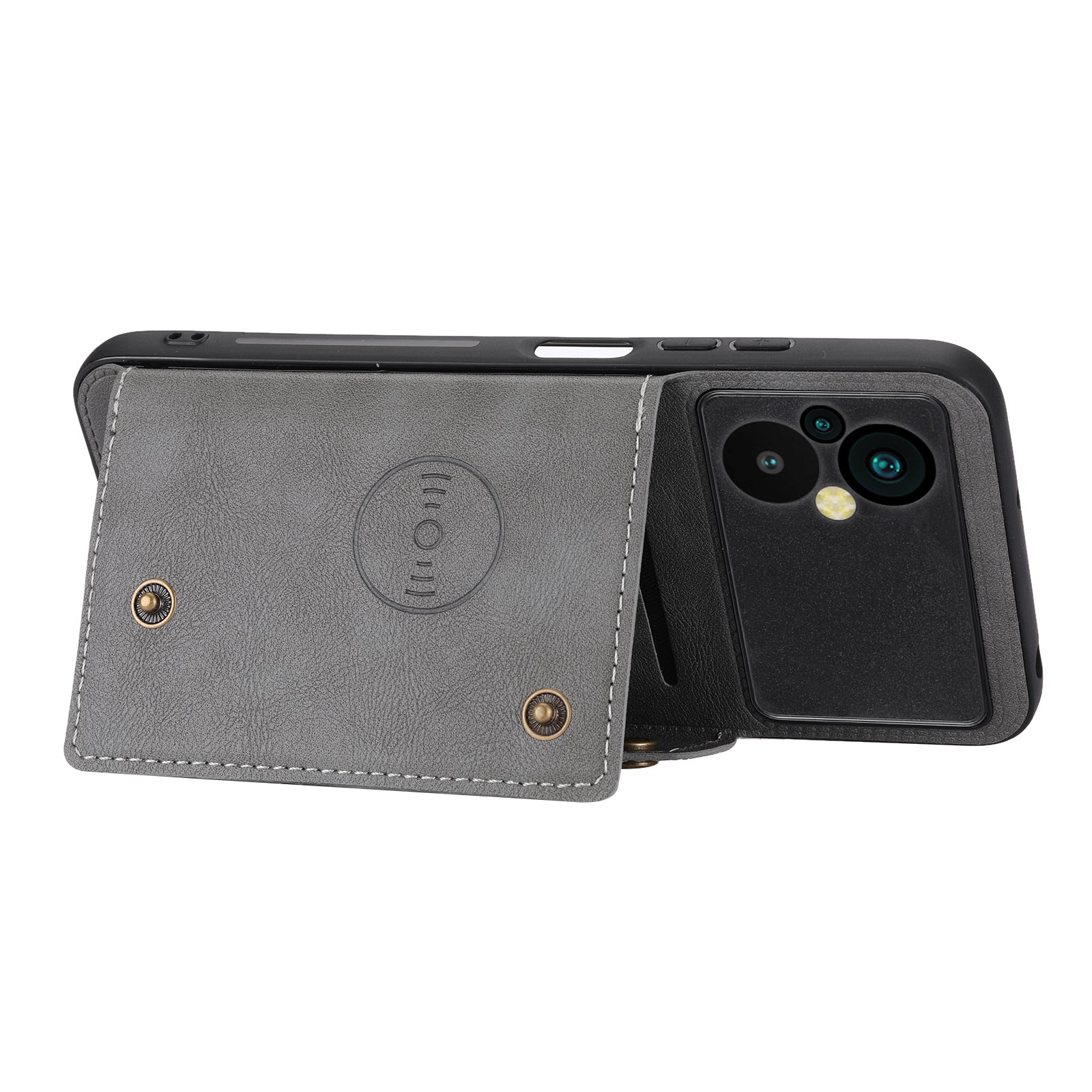 For Xiaomi Poco M5 4G Dual Button Card Slots Phone Case Magnetic Holder Built-in Metal Sheet Leather Coated TPU Kickstand Cover For Xiaomi Poco M5 4G Dual Button Card Slots Phone Case Magnetic Holder Built-in Metal Sheet Leather Coated TPU Kickstand Cover